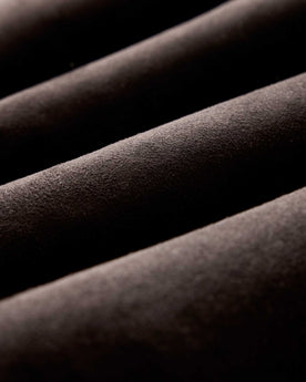 material shot of the fabric on The Coleman Jacket in Dark Chocolate Shearling Suede, Outerwear by Taylor Stitch