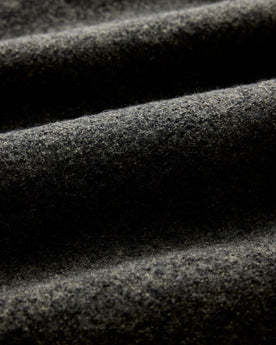 material shot of the fabric on The Connor Overshirt in Heather Olive Boucle, Wovens by Taylor Stitch