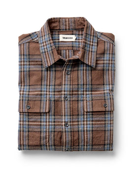 folded flatlay of The Craftsman Shirt in Brick Plaid, Wovens by Taylor Stitch