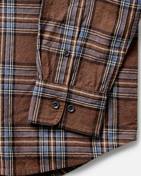 material shot of the sleeve on The Craftsman Shirt in Brick Plaid, Wovens by Taylor Stitch