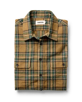 folded flatlay of The Craftsman Shirt in Fern Plaid, Wovens by Taylor Stitch