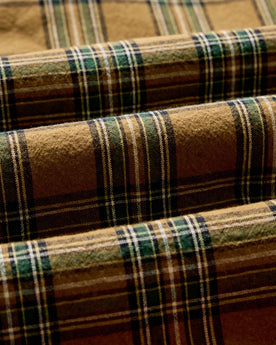 material shot of the fabric on The Craftsman Shirt in Fern Plaid, Wovens by Taylor Stitch