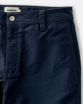 material shot of the waistband on The Deck Pant in Dark Navy Bedford Cord, Bottoms by Taylor Stitch