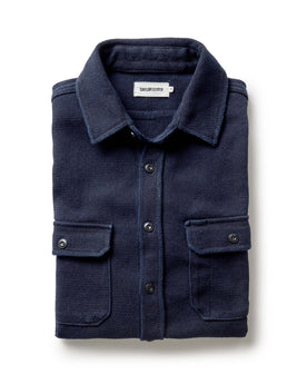 folded flatlay of The Division Shirt in Rinsed Indigo, Wovens by Taylor Stitch
