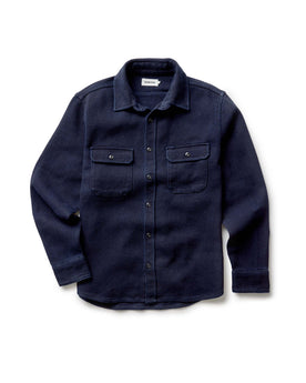 flatlay of The Division Shirt in Rinsed Indigo, Wovens by Taylor Stitch