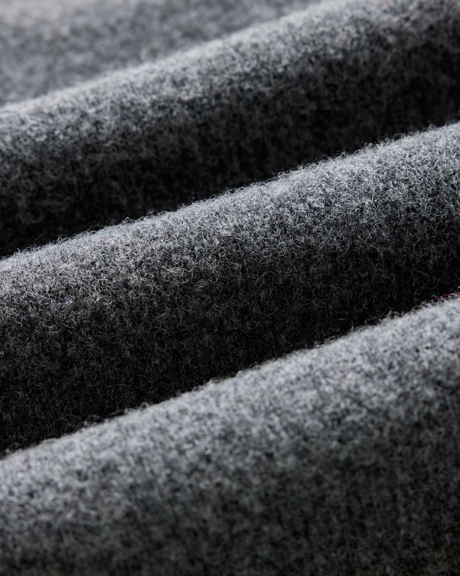 material shot of the fabric on The Eastmoor Cardigan in Heather Graphite Wool, Knits by Taylor Stitch