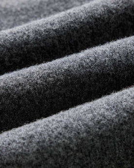 material shot of the fabric on The Eastmoor Cardigan in Heather Graphite Wool, Knits by Taylor Stitch