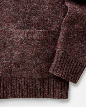 material shot of the pocket on The Eastmoor Cardigan in Heather Port Wool, Knits by Taylor Stitch