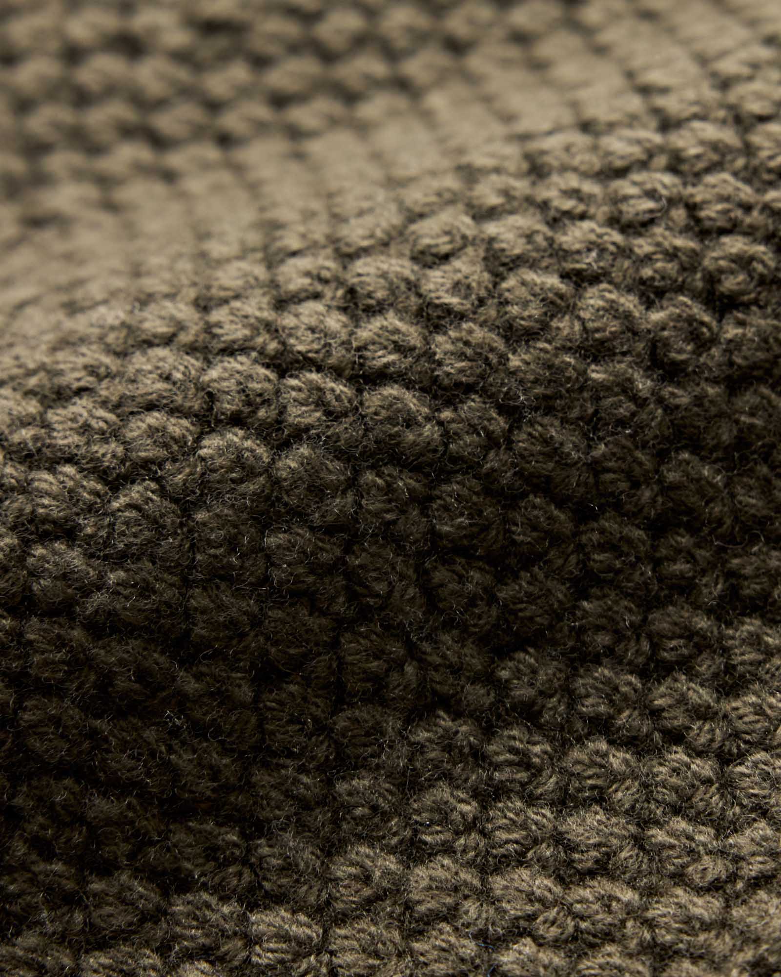 material shot of the fabric on The Fisherman Beanie in Heather Army, Accessories by Taylor Stitch