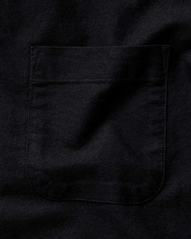 material shot of the pocket on The Jack in Black Indigo Oxford, Wovens by Taylor Stitch