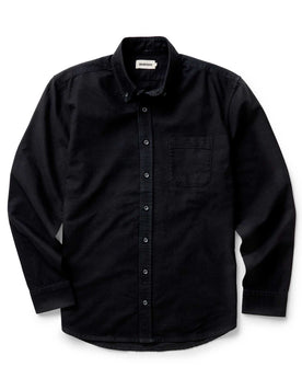 flatlay of The Jack in Black Indigo Oxford, Wovens by Taylor Stitch