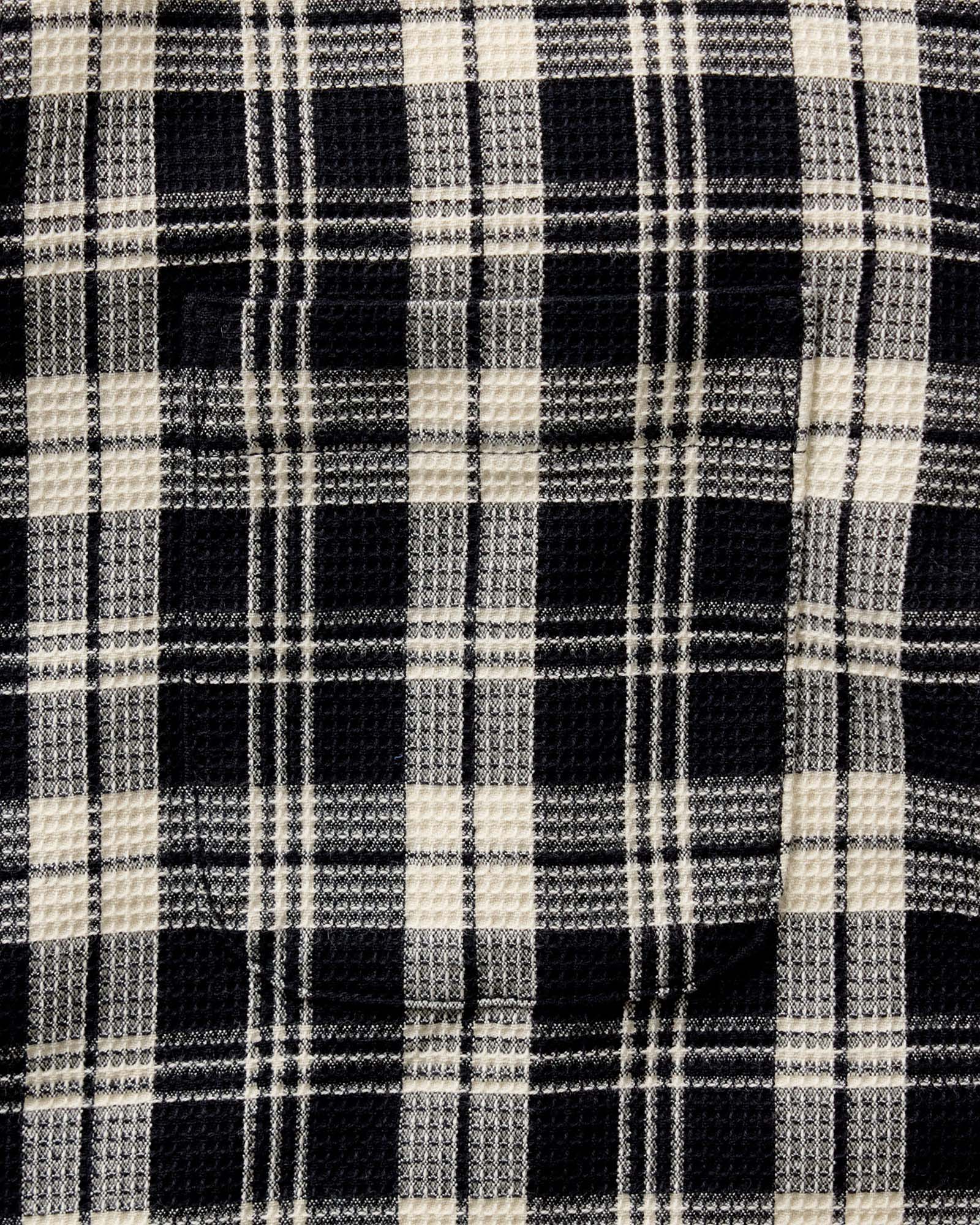 material shot of the pocket on The Jack in Coal Plaid Waffle, Wovens by Taylor Stitch