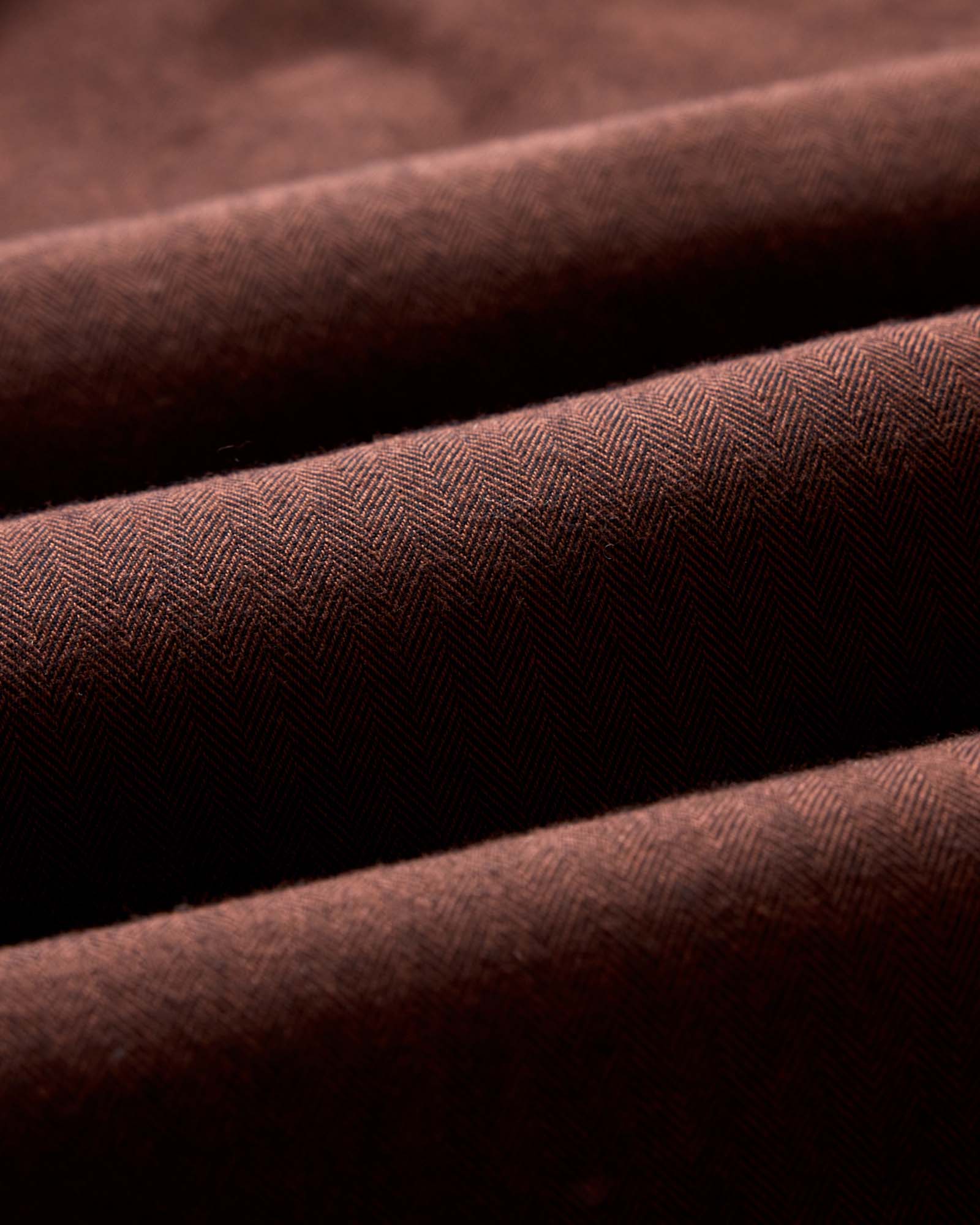 material shot of the fabric on The Jack in Ginger Herringbone, Wovens by Taylor Stitch