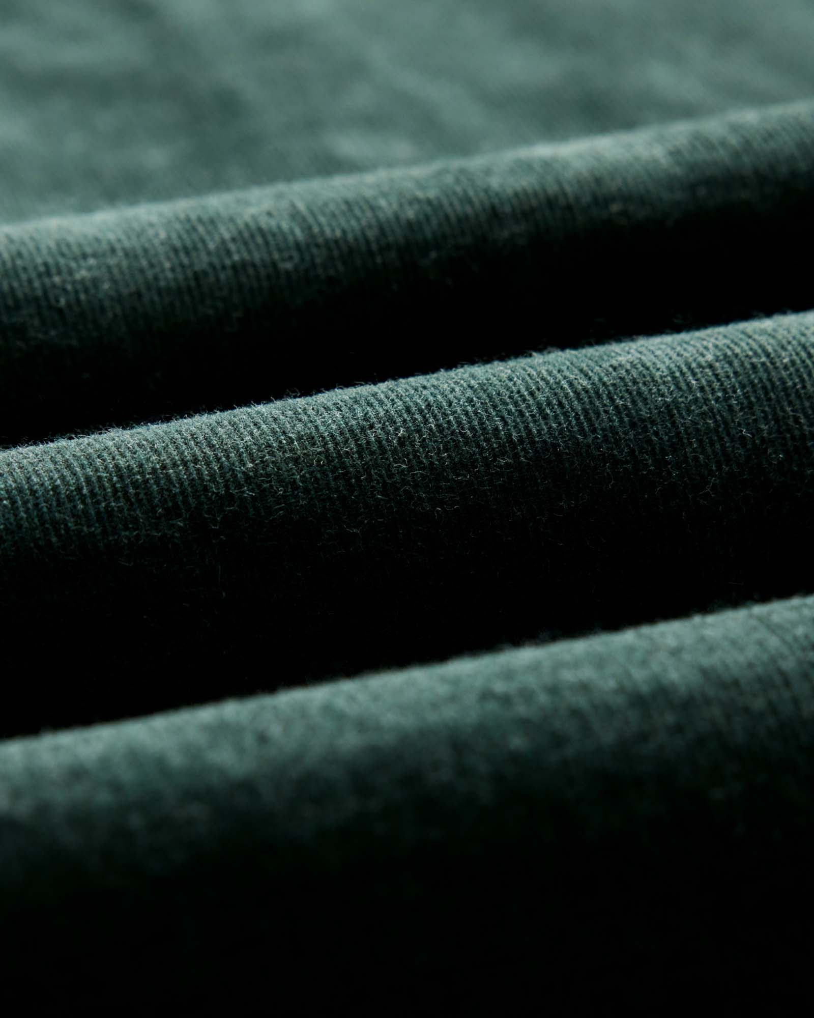 material shot of the fabric on The Jack in Heather Pine Pincord, Wovens by Taylor Stitch