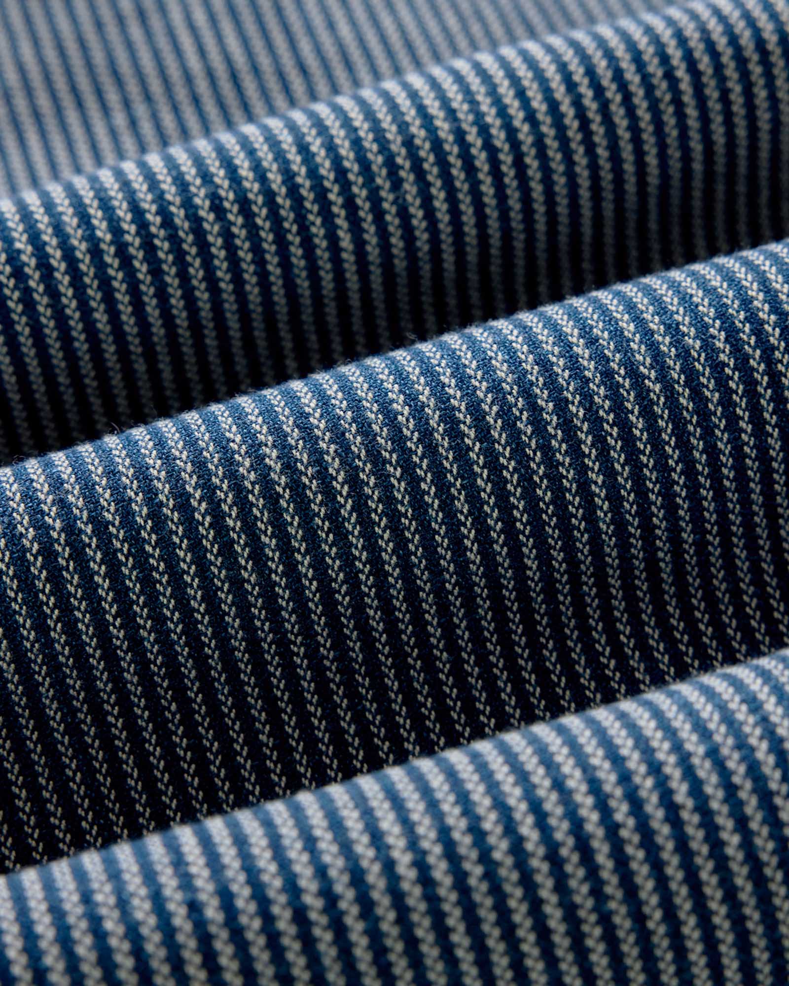 material shot of the fabric on The Jack in Roped Indigo, Wovens by Taylor Stitch
