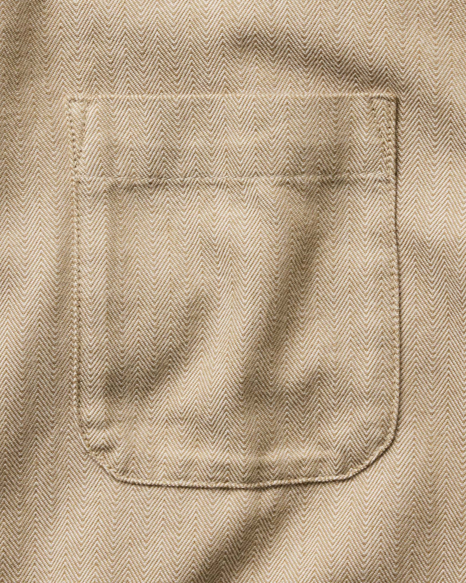material shot of the pocket on The Jack in Sand Herringbone, Wovens by Taylor Stitch