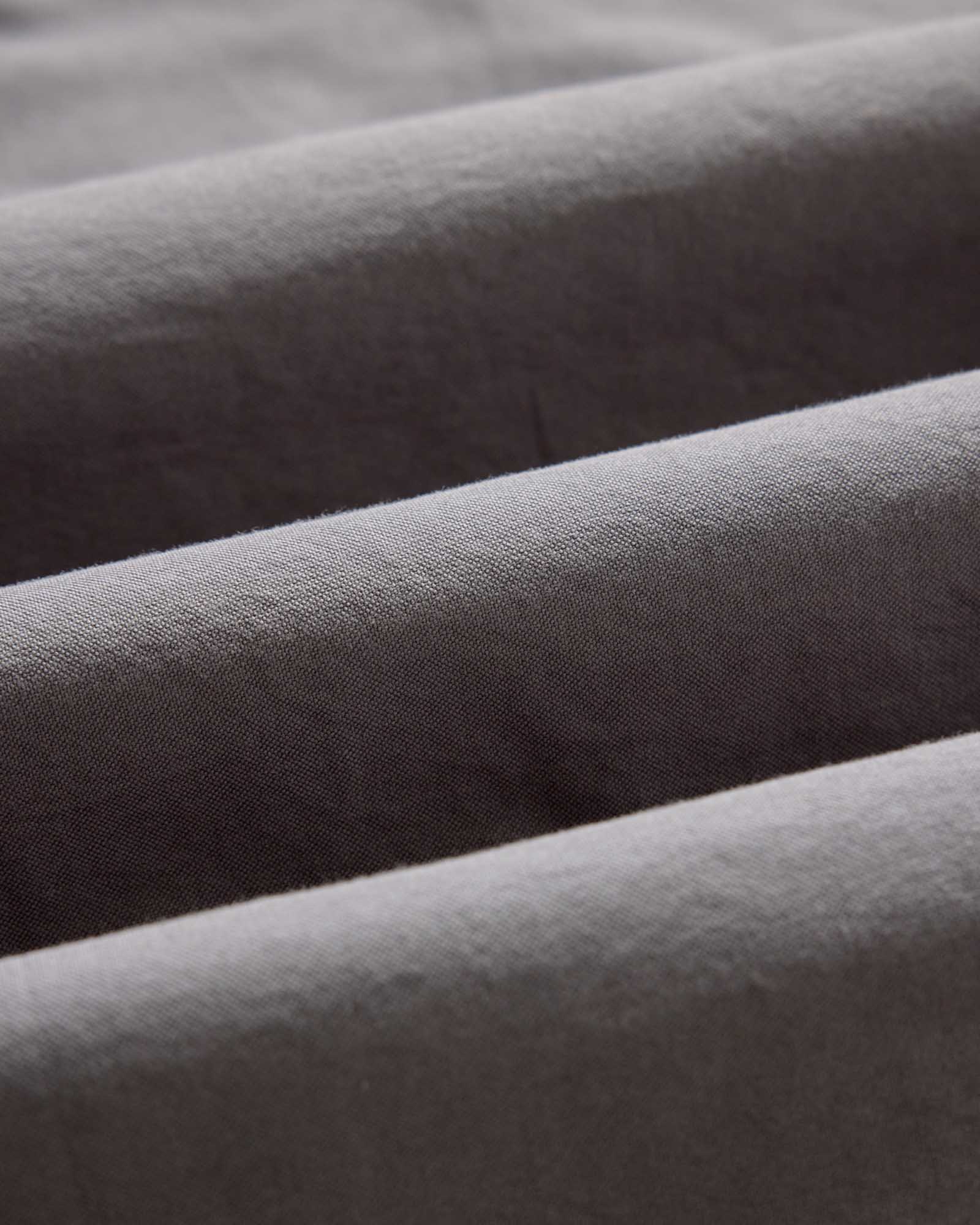 material shot of the fabric on The Jack in Smoke Oxford, Wovens by Taylor Stitch