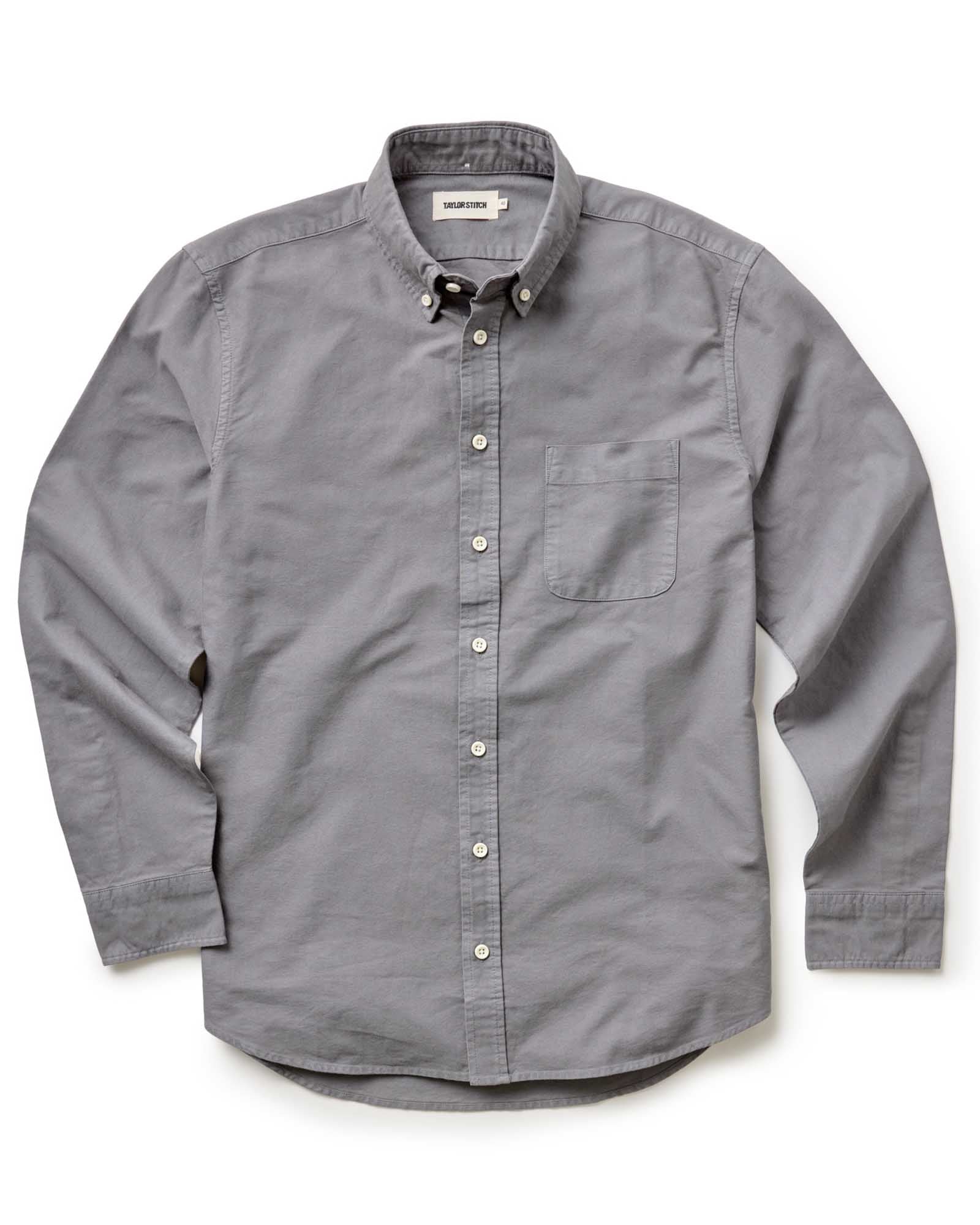 flatlay of The Jack in Smoke Oxford, Wovens by Taylor Stitch