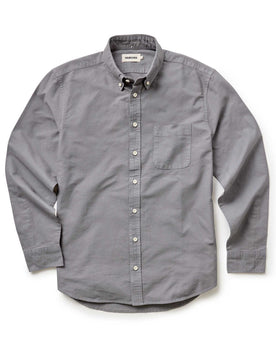 flatlay of The Jack in Smoke Oxford, Wovens by Taylor Stitch