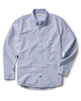 material shot of the back collar on The Jack in Blue Everyday Oxford, Wovens by Taylor Stitch