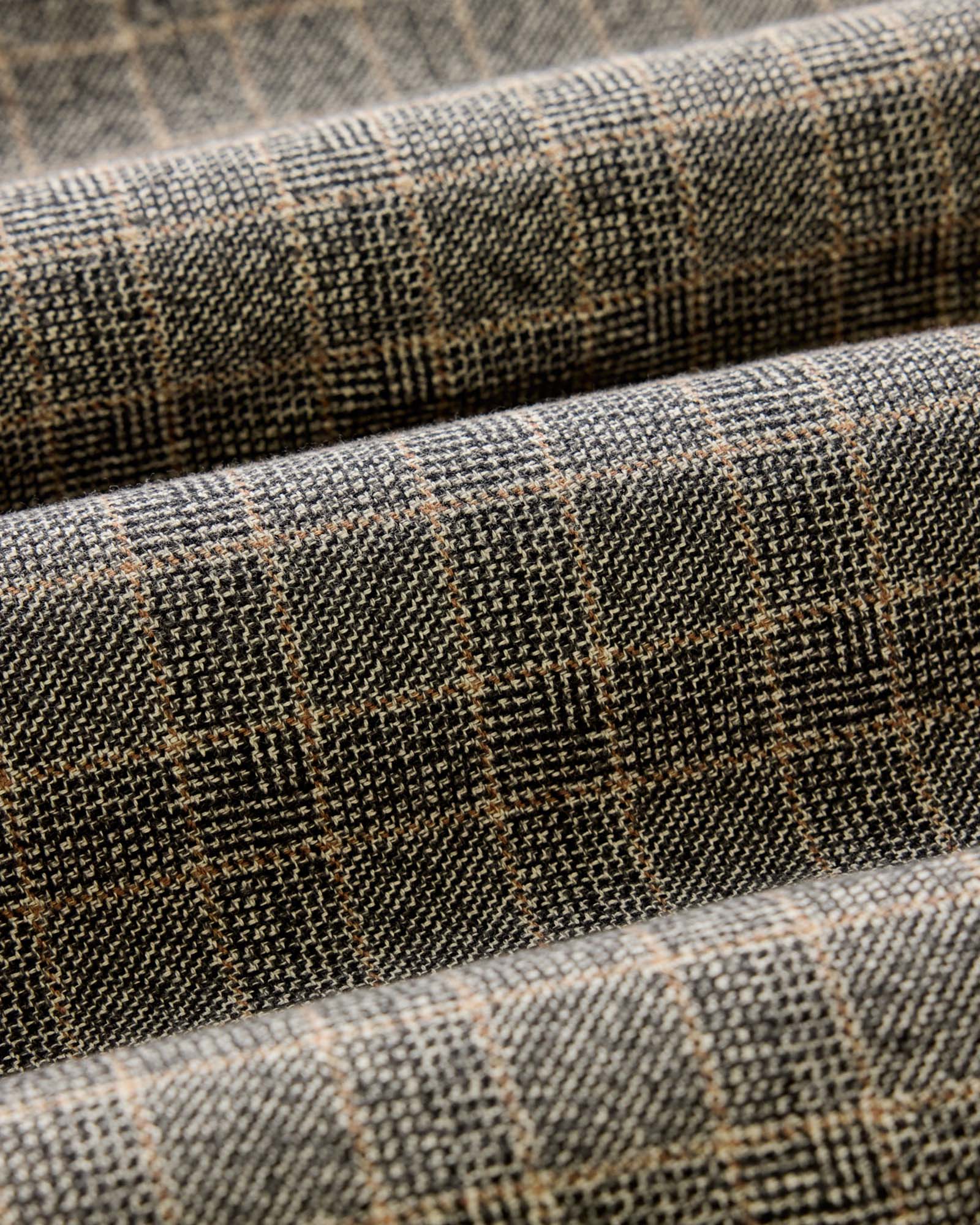 material shot of the fabric on The Ledge Shirt in Coal Plaid, Wovens by Taylor Stitch
