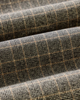 material shot of the fabric on The Ledge Shirt in Coal Plaid, Wovens by Taylor Stitch