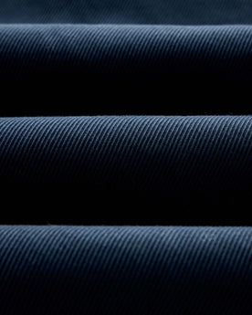 material shot of the fabric on The Ledge Shirt in Dark Navy Twill, Wovens by Taylor Stitch