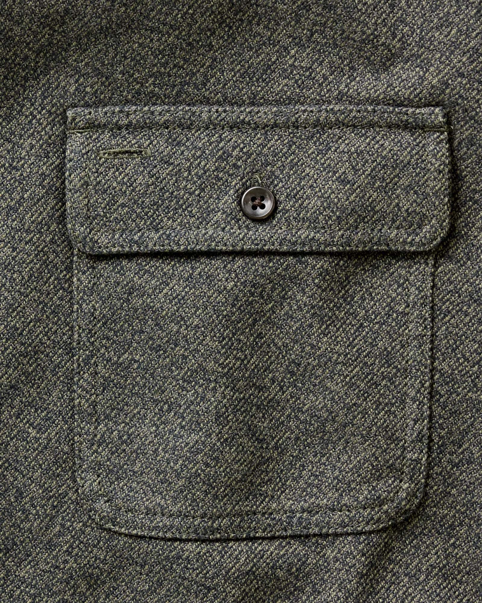 material shot of the pocket on The Ledge Shirt in Pine Twist, Wovens by Taylor Stitch