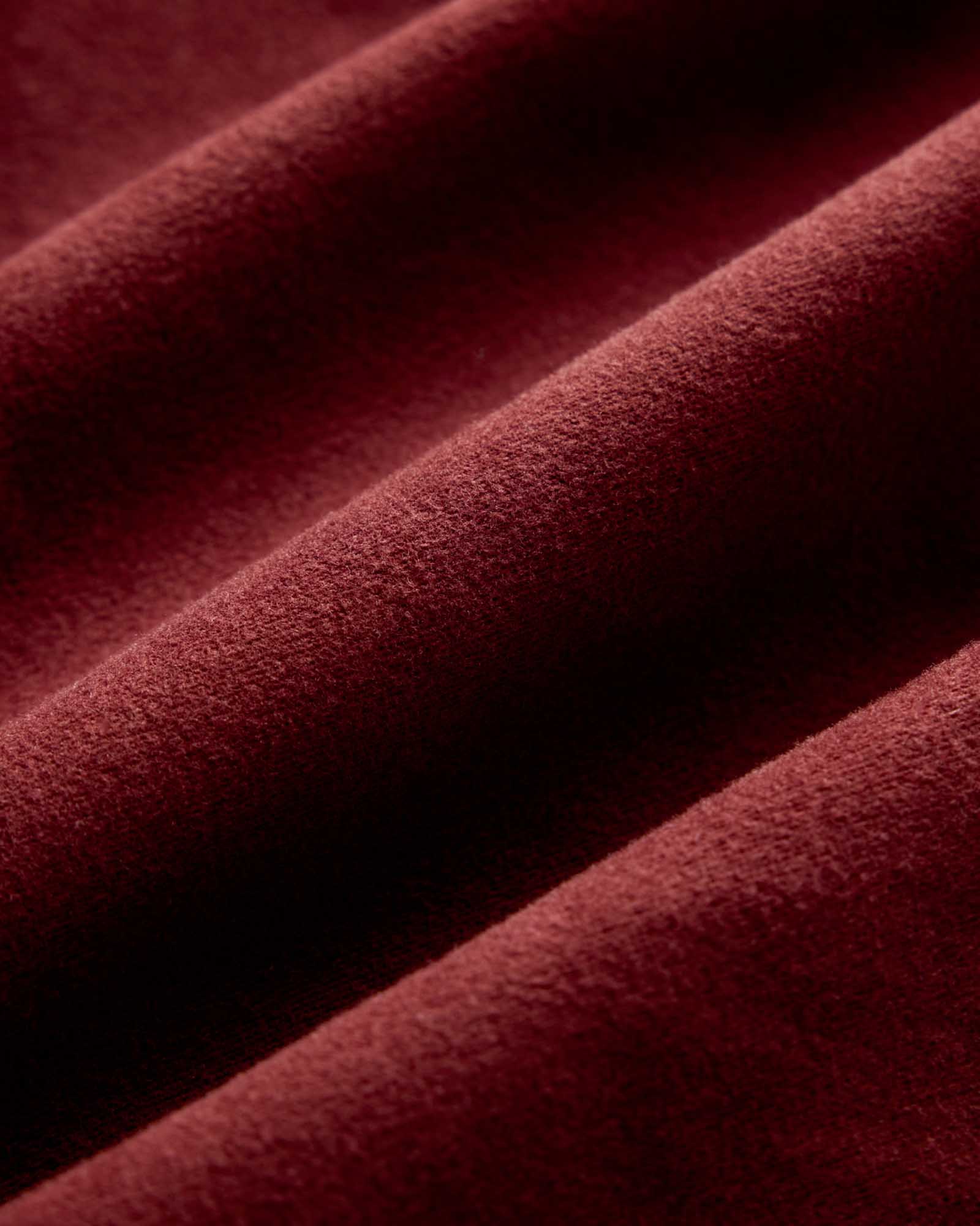 material shot of the fabric on The Long Haul Jacket in Dried Cherry Moleskin, Outerwear by Taylor Stitch