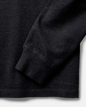 material shot of the sleeve on The Long Sleeve Shop Tee in Coal Twist, Knits by Taylor Stitch