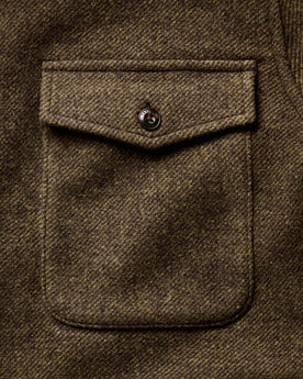 material shot of the pocket on The Maritime Shirt Jacket in Ranger Twill Wool, Outerwear by Taylor Stitch