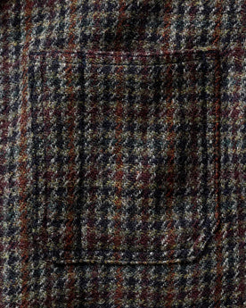 material shot of the pocket on The Ojai Jacket in Marsh Guncheck Harris Tweed Wool, Outerwear by Taylor Stitch