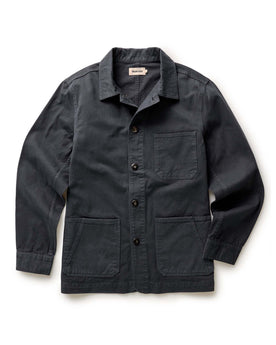 flatlay of The Ojai Chore Jacket in Navy Foundation Twill, Outerwear by Taylor Stitch