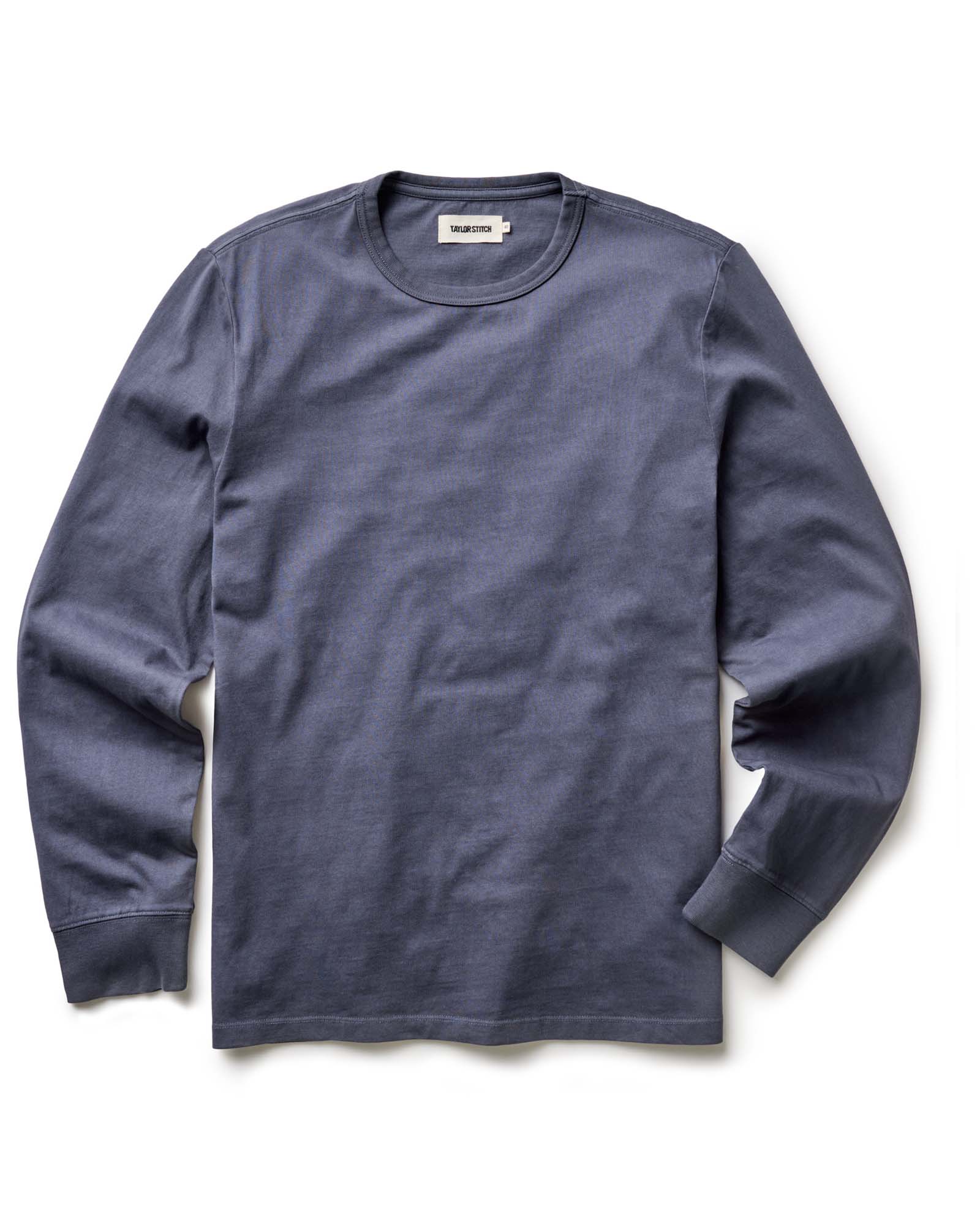 flatlay of The Organic Cotton Long Sleeve Tee in Navy, Knits by Taylor Stitch