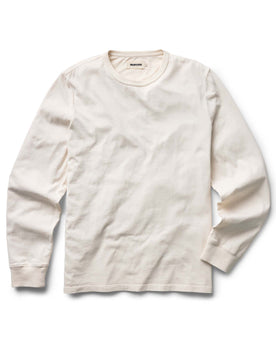 flatlay of The Organic Cotton Long Sleeve Tee in Vintage White, Knits by Taylor Stitch
