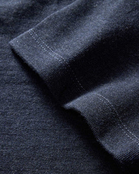 material shot of the sleeve on The Organic Cotton Shop Tee in Navy Twist, Knits by Taylor Stitch
