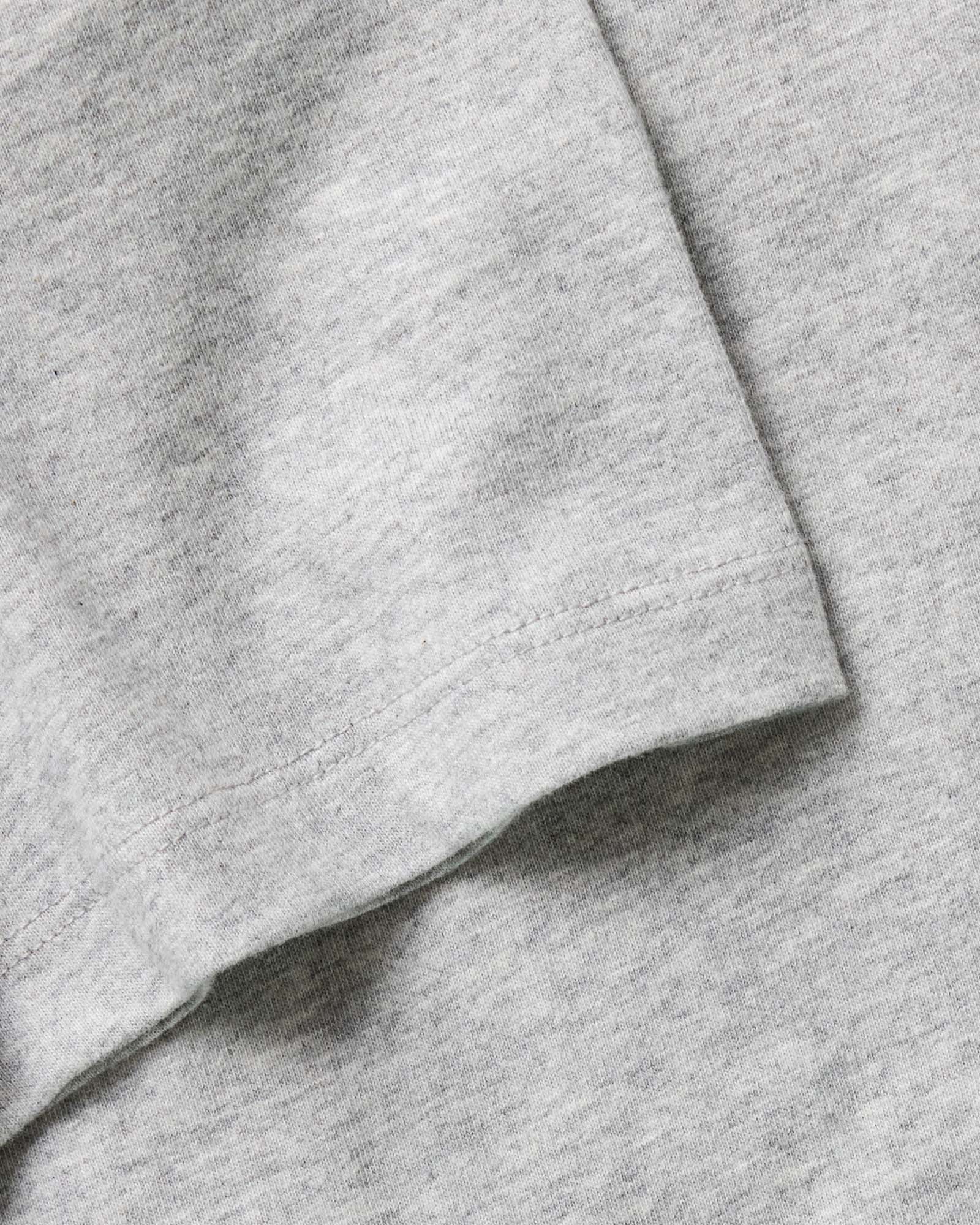 material shot of the sleeve on The Organic Cotton Tee in Heather Grey, Knits by Taylor Stitch