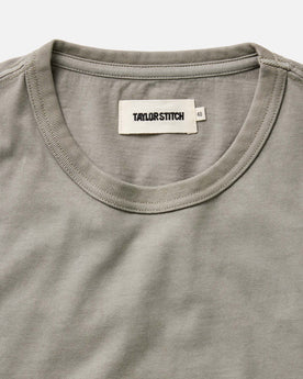 material shot of the collar on The Organic Cotton Tee in Sage, Knits by Taylor Stitch