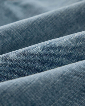 material shot of the fabric on The Roper Jacket in Vintage Wash Organic Selvedge, Outerwear by Taylor Stitch