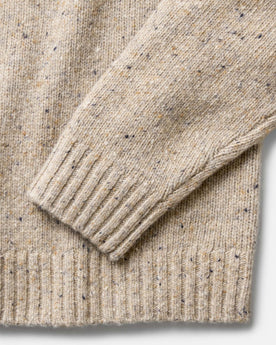 material shot of the sleeve on The Seafarer Sweater in Natural Donegal, Knits by Taylor Stitch