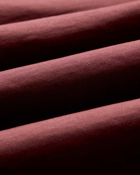 material shot of the fabric on The Shop Hoodie in Dried Cherry, Knits by Taylor Stitch