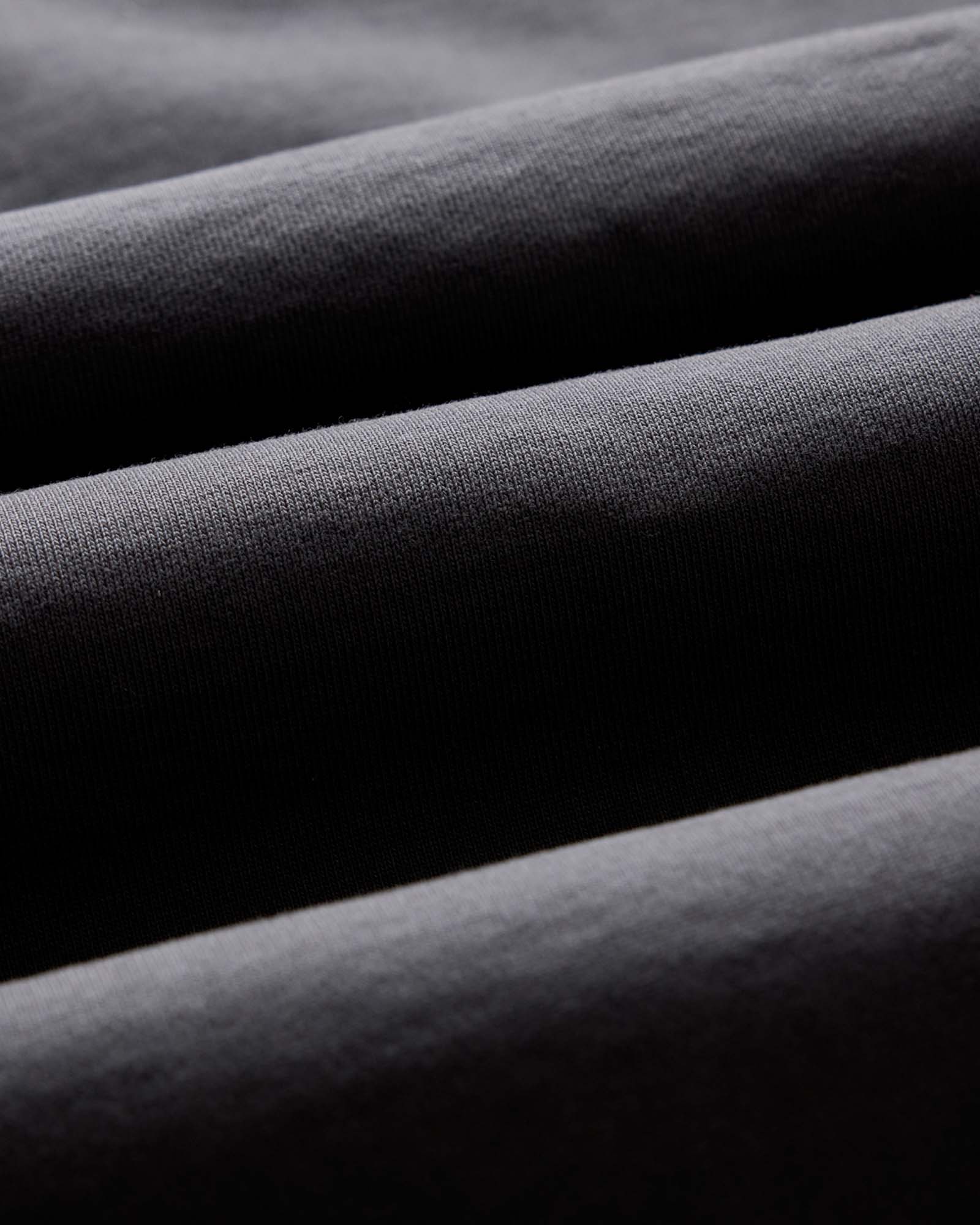 material shot of the fabric on The Shop Hoodie in Faded Black, Knits by Taylor Stitch