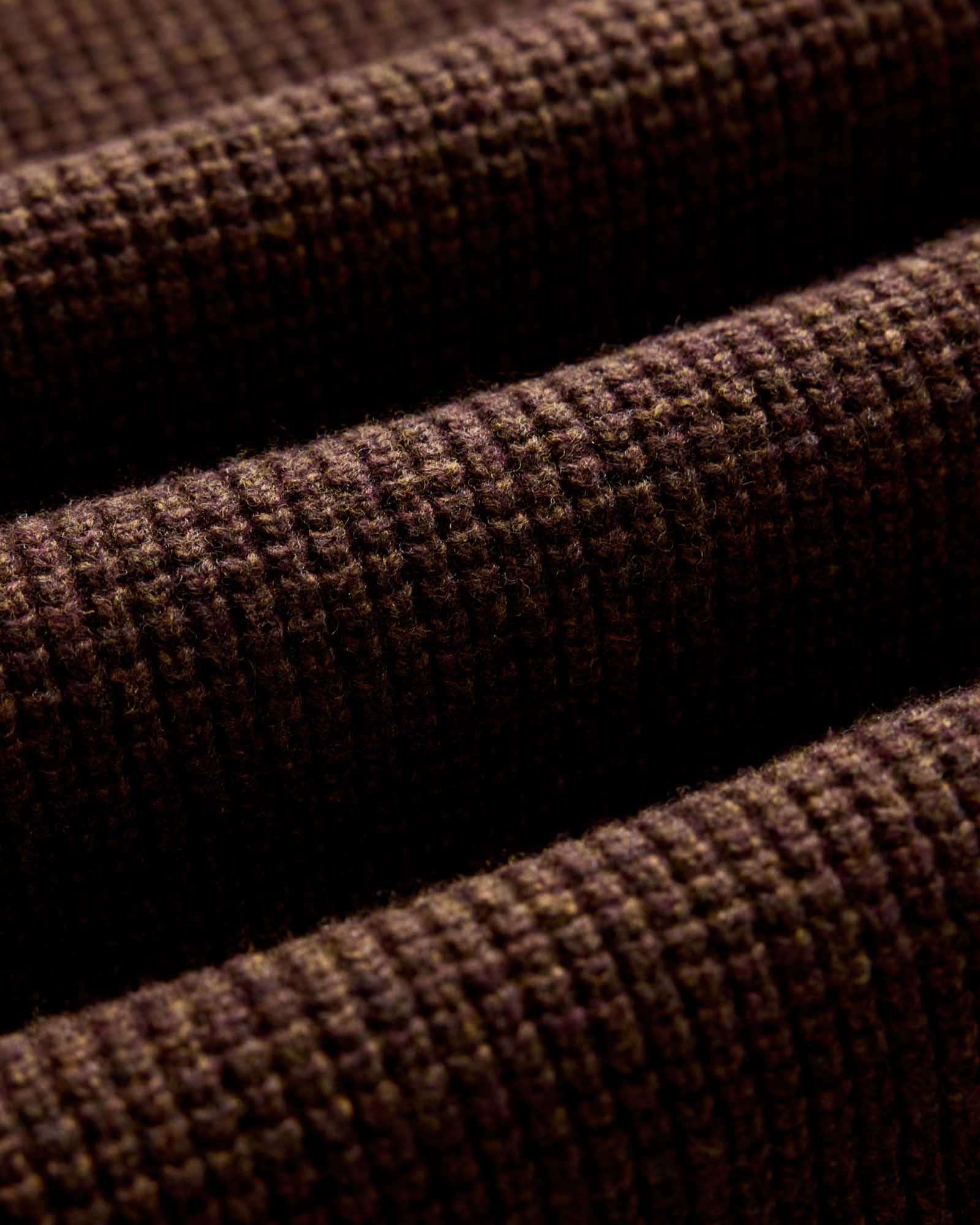 material shot of the fabric on The Sidecountry Crew in Heather Marsh Merino Waffle, Knits by Taylor Stitch