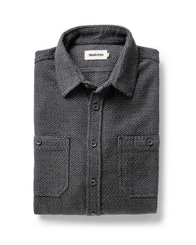 folded flatlay of The Utility Shirt in Charcoal Sashiko, Wovens by Taylor Stitch