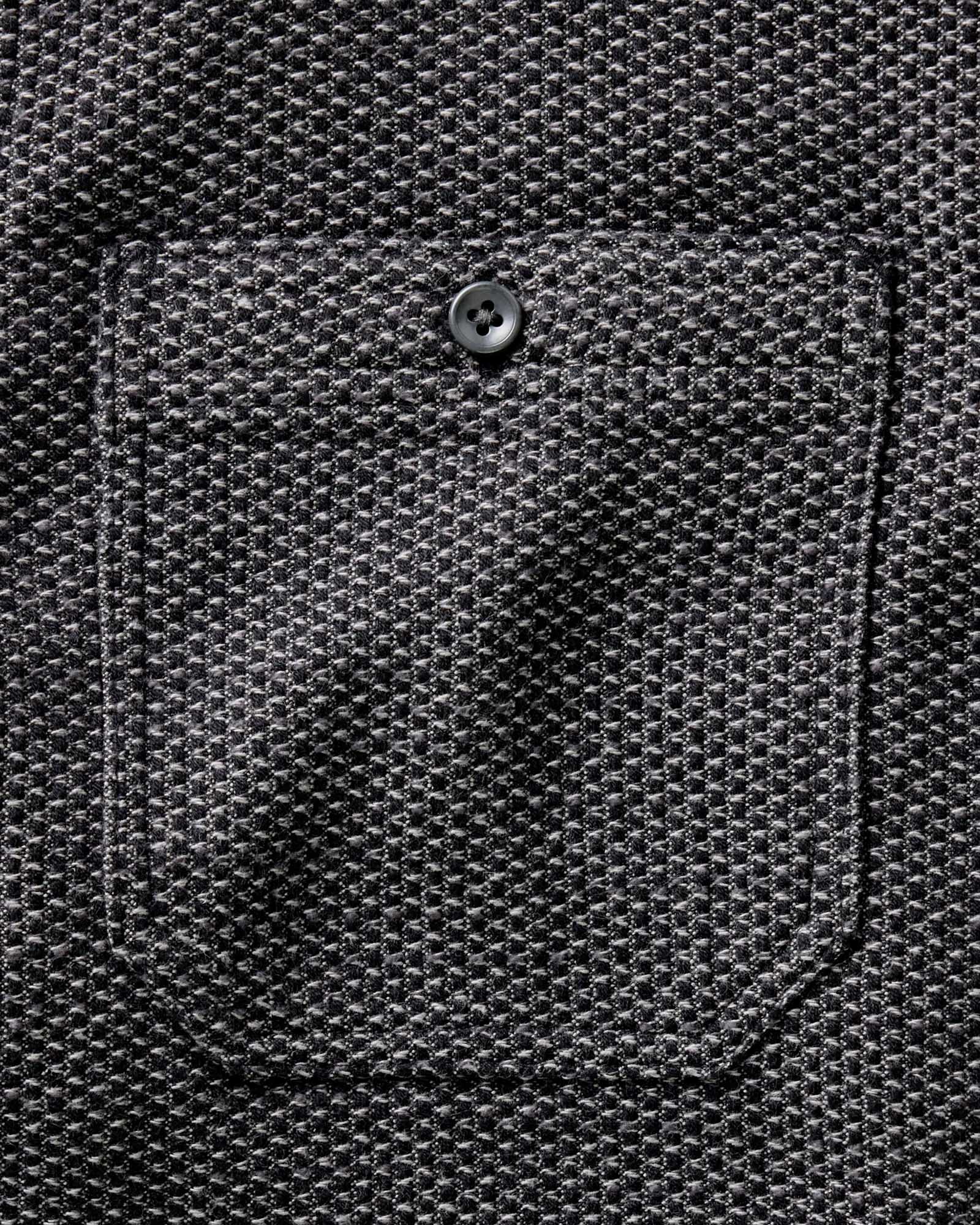 material shot of the pocket on The Utility Shirt in Charcoal Sashiko, Wovens by Taylor Stitch