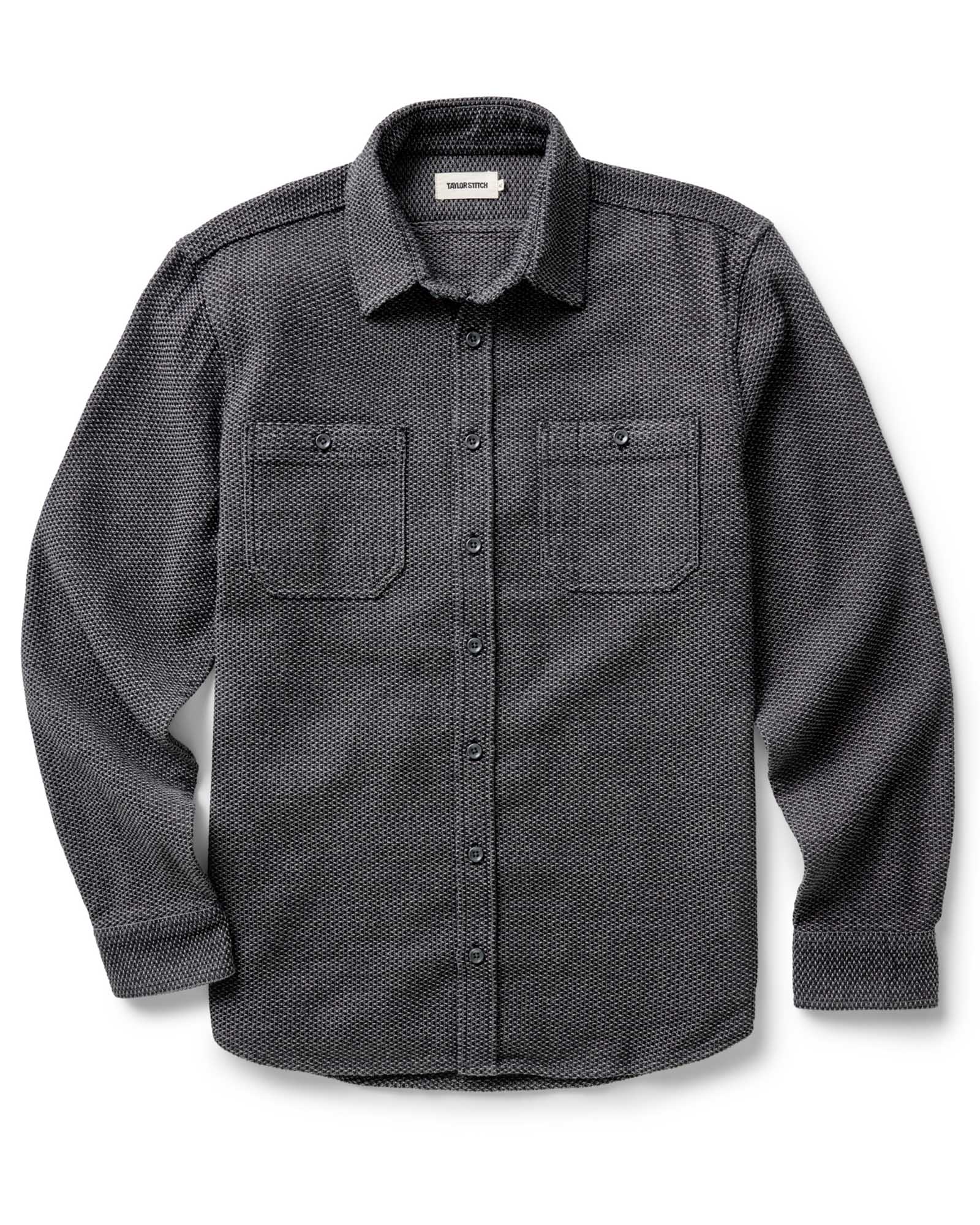 flatlay of The Utility Shirt in Charcoal Sashiko, Wovens by Taylor Stitch