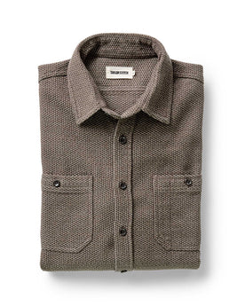 folded flatlay of The Utility Shirt in Mulch Sashiko, Wovens by Taylor Stitch