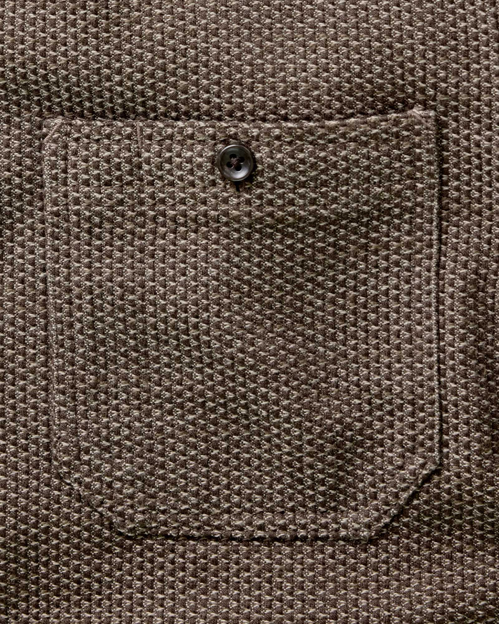 material shot of the pocket on The Utility Shirt in Mulch Sashiko, Wovens by Taylor Stitch