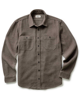 flatlay of The Utility Shirt in Mulch Sashiko, Wovens by Taylor Stitch