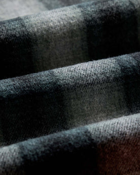 material shot of the fabric on The Waterfront Jacket in Evergreen Plaid Wool, Outerwear by Taylor Stitch